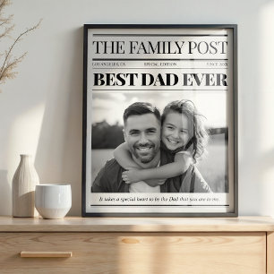 Bester Vater je Zeitung, benutzerdefiniertes Foto Poster