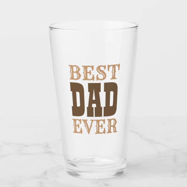 Bester Vater je Zitat Brown Typografy Vatertag Glas (Vorderseite)
