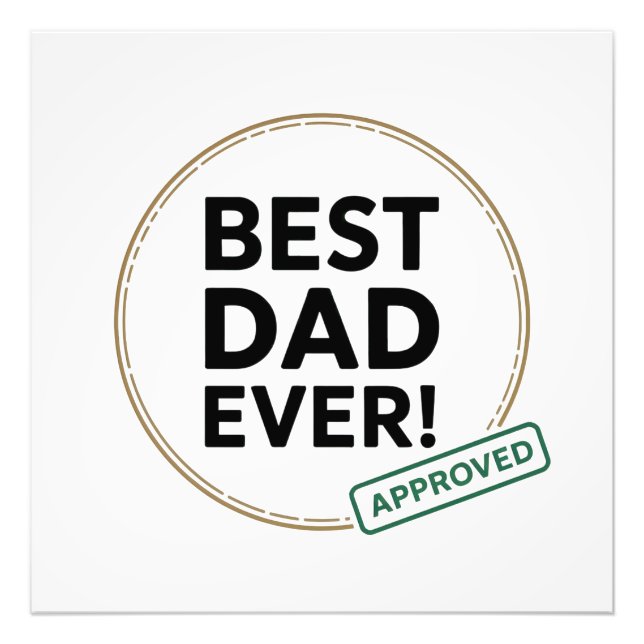 Bester Vater je, Zugelassenes Textdesign Fotodruck (Vorne)