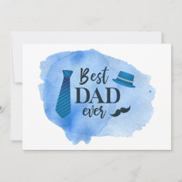 Bester VATER jemals Blue Watercolor Krawatte Hat V Ankündigung