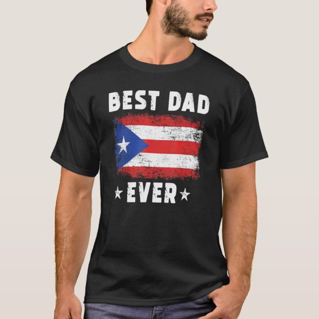 Bester Vater jemals Puerto Rico Flag Bester Vater T-Shirt (Vorderseite)