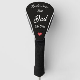 Bester Vater laut Par, weißer trendiger Schriftzug Golf Headcover