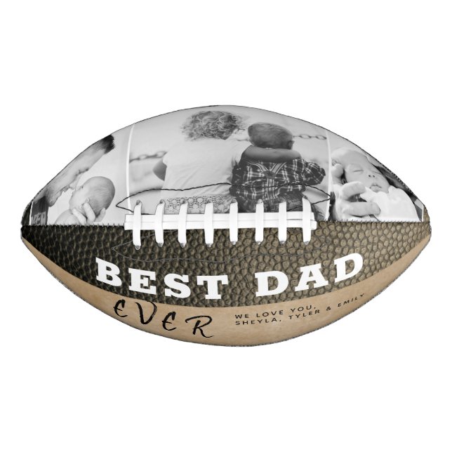 Bester Vater Leder drucken 3 FotoCollage Football (Vorderseite)