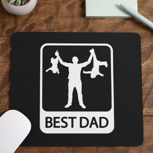 Bester Vater - Lustige Silhouette eines Vaters, de Mousepad