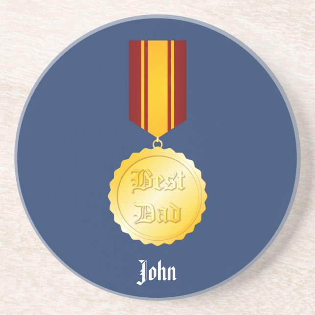 Bester Vater-Medaille Brooch Vatertag Getränkeuntersetzer (Vorne)