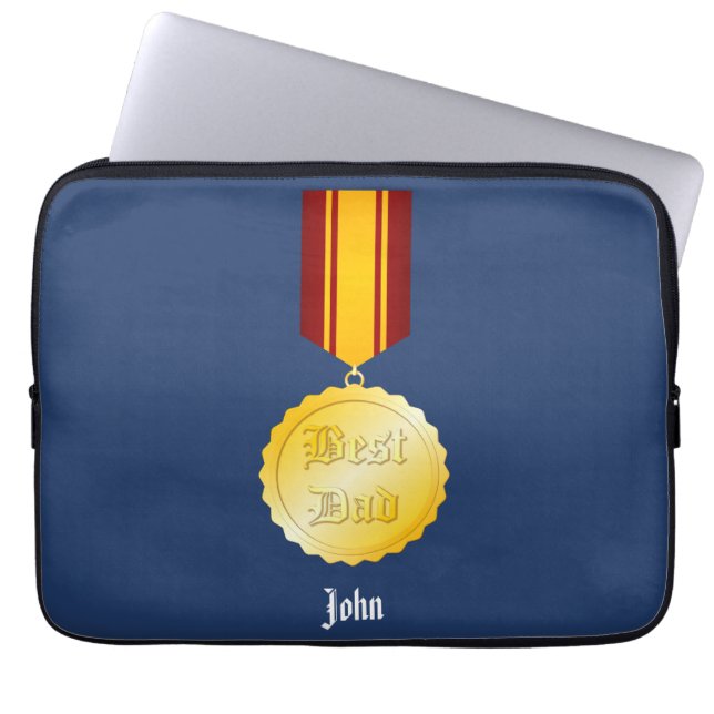 Bester Vater-Medaille Brooch Vatertag Laptopschutzhülle (Vorderseite)