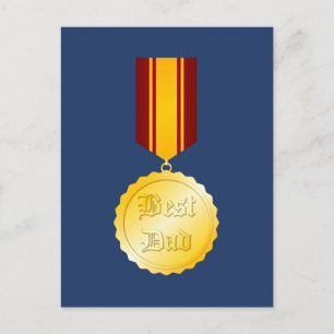 Bester Vater-Medaille Brooch Vatertag Postkarte
