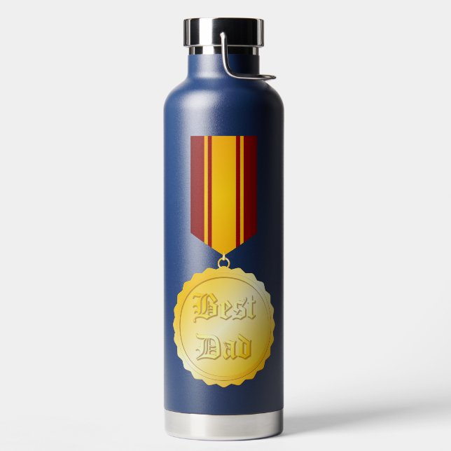 Bester Vater-Medaille Brooch Vatertag Trinkflasche (links)