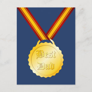 Bester-Vater-Medaille zum Vatertag Postkarte