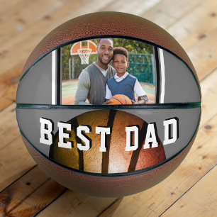 Bester Vater Metallic Orange Father Foto Basketball