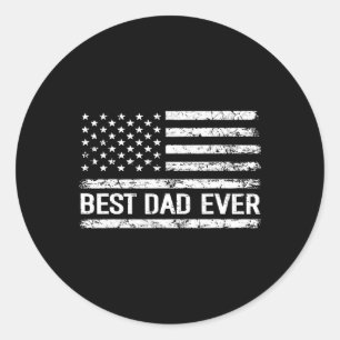 Bester Vater mit amerikanischem Flag-Geschenk für Runder Aufkleber