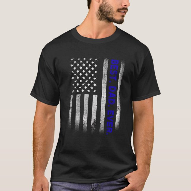 Bester Vater mit amerikanischem Flag-Geschenk für  T-Shirt (Vorderseite)