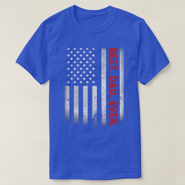 Bester Vater mit amerikanischem Flag-Geschenk für  T-Shirt (Design vorne)