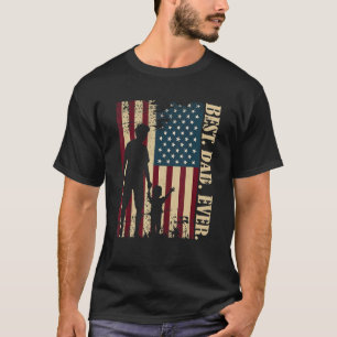 Bester Vater mit amerikanischer Fahne, Vintag für  T-Shirt