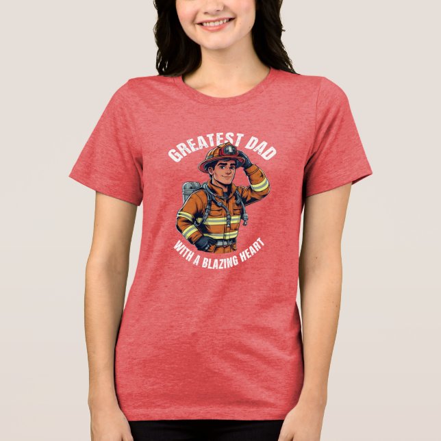 Bester Vater mit einem Feuerwehrhelden aus dem Bla Tri-Blend Shirt (Vorderseite)