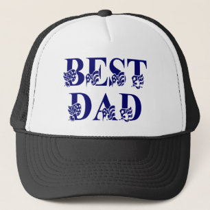 Bester Vater mit Flags Blue Text Truckerkappe