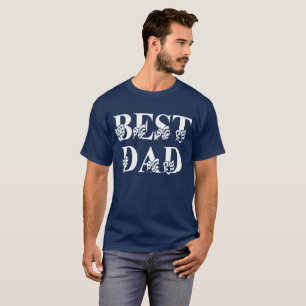 Bester Vater mit Flags White Text Vathage Day T-Shirt