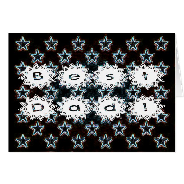 Bester Vater mit Neon Stars (Vorderseite (Horizontal))