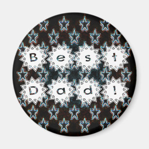 Bester Vater mit Neon Stars Magnet