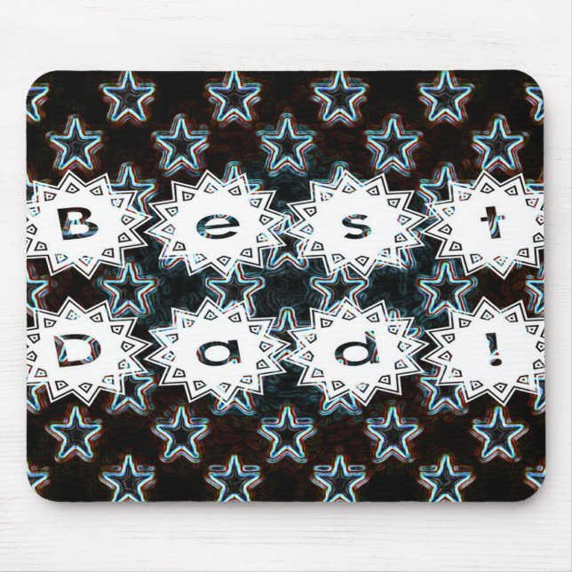 Bester Vater mit Neon Stars Mousepad (Vorne)
