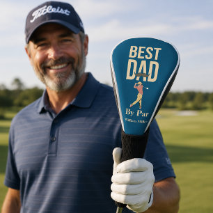 Bester Vater mit Par Golfschwung Schnurrbart Lusti Golf Headcover