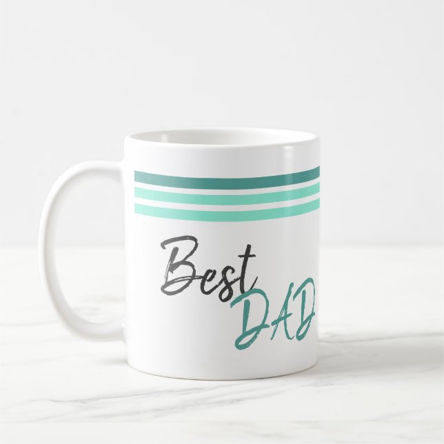 Bester Vater Moderne Türkisschrift Vater Tag Kaffeetasse (Links)