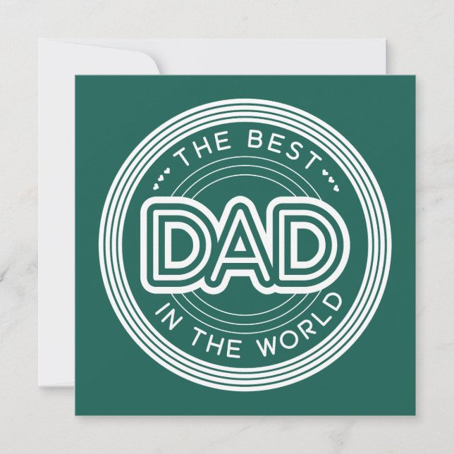 Bester Vater Modernes Dunkelgrün Vatertag Karte (Vorderseite)