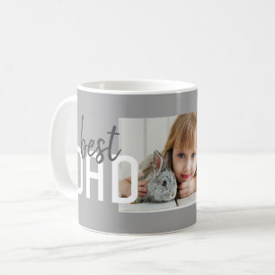 Bester Vater modernes graues Foto Vatertag Kaffeetasse