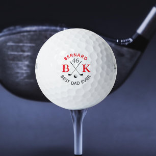 Bester Vater Monogram Golf Ball mit rotem Namen