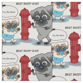 Bester Vater-Mops-Vater und Mops-Baby Stoff