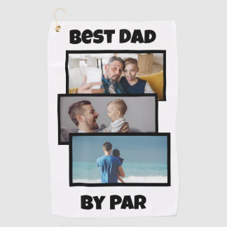 Bester Vater nach Par Collage von benutzerdefinier Golfhandtuch