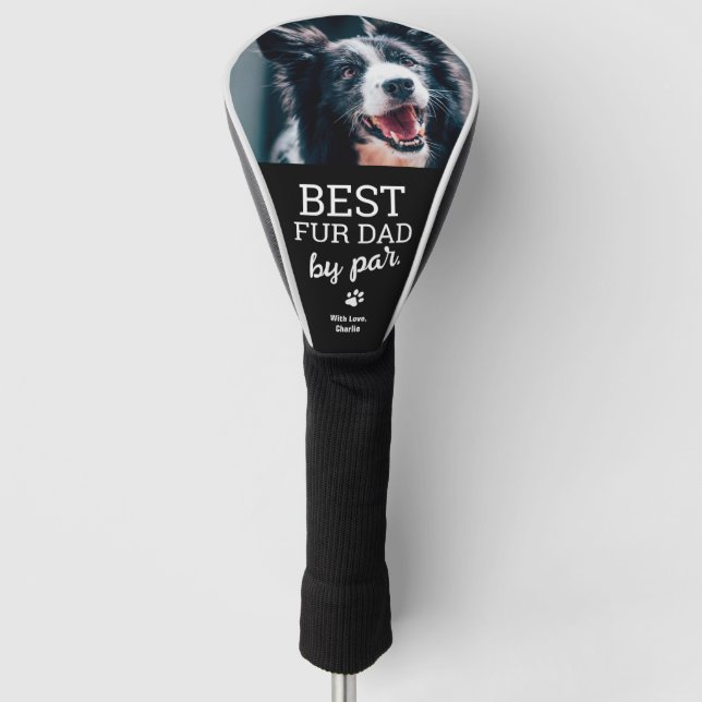 Bester Vater nach Par Custom Dog Foto Golf Headcover (Vorderseite)