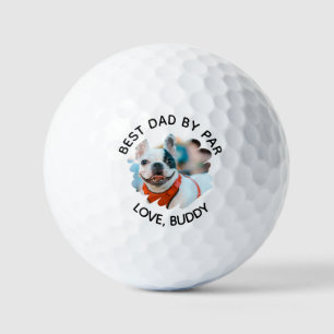 Bester Vater nach Par Custom Dog Foto Vatertag Golfball