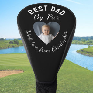 Bester Vater nach Par Custom Foto Grün Schwarz Golf Headcover