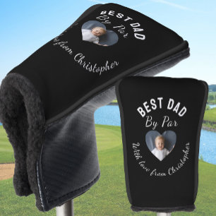 Bester Vater nach Par Custom Kinder Foto Schwarz  Golf Headcover