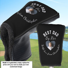 Bester Vater nach Par Custom Kinder Foto Schwarz Golf Headcover