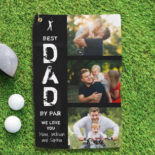 Bester Vater nach Par Foto Cool Golfer Vatertag Golfhandtuch