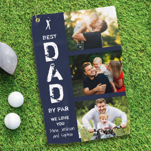 Bester Vater nach Par Foto Cool Golfer Vatertag Golfhandtuch