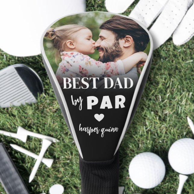 Bester Vater nach Par Foto Golf Headcover (Best Dad By Par Photo Golf Head Cover)