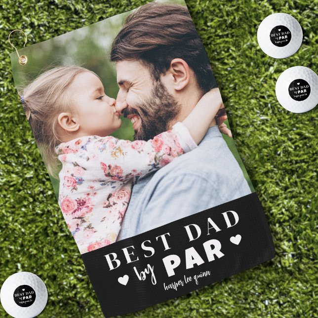 Bester Vater nach Par Foto Golfhandtuch (Best Dad By Par Photo Golf Towel )