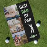 Bester Vater nach Par Foto Monogram Vathday Gesche Golfhandtuch<br><div class="desc">Überraschen Sie Ihren Golfprofi mit einem Vatertag Geschenk,  das er stolz auf dem Golfplatz nutzen kann! Fügen Sie 3 (drei) benutzerdefinierte Bilder zu diesem Design von Ihrem Telefon oder Computer und personalisieren Sie das Monogramm,  indem Sie den Namen und die Initiale ändern.</div>