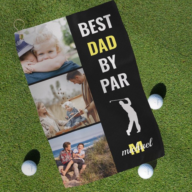 Bester Vater nach Par Foto Monogram Vathday Gesche Golfhandtuch (Von Creator hochgeladen)