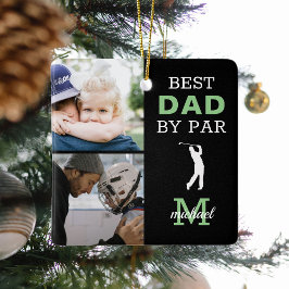 Bester Vater nach Par-Foto-Monogramm Keramikornament