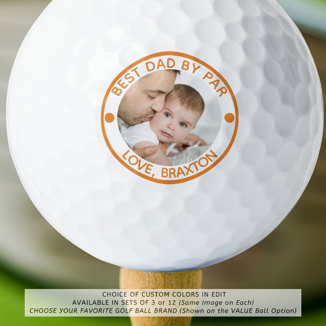 BESTER VATER NACH PAR Foto Personalisiert Golfball (Von Creator hochgeladen)