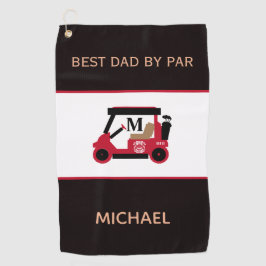 Bester Vater nach Par Golf Cart Monogram Name Golfhandtuch