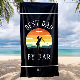 Bester Vater nach Par Golfer Silhouette Schwarz-we Strandtuch