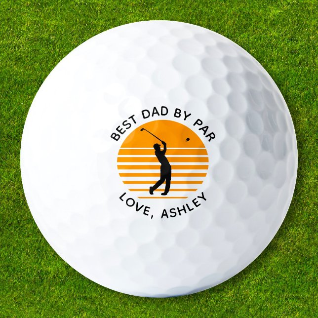 Bester Vater nach Par-Individuelle Name-Text Perso Golfball (Von Creator hochgeladen)