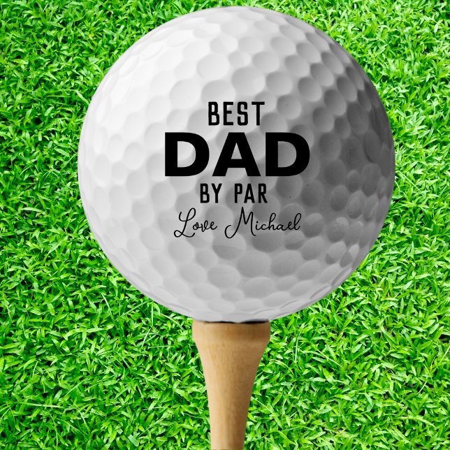 Bester Vater nach Par Individuelle Name Vatertag Golfball (Best Dad By Par Custom Name Father's Day Golf Balls)