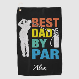 Bester Vater nach Par Individuelle Name Vatertag Golfhandtuch