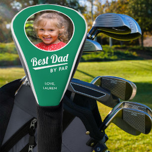 Bester Vater nach Par Kid's Foto Name grün Golf Headcover
